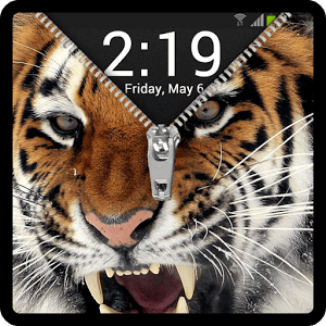 Zipper Lock Screen Tiger