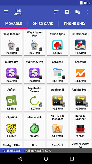 AppMgr III: App 2 SD, Hide and Freeze Apps скриншот 2