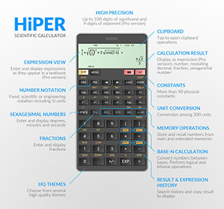 HiPER Scientific Calculator скриншот 1