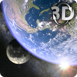 Earth and Moon in HD Gyro 3D Parallax Live Wallpaper
