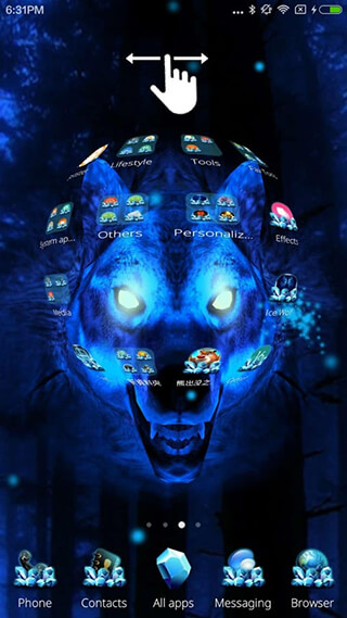 Ice Wolf 3D Theme скриншот 2