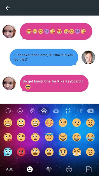 Emoji One Kika Keyboard Plugin скриншот 2