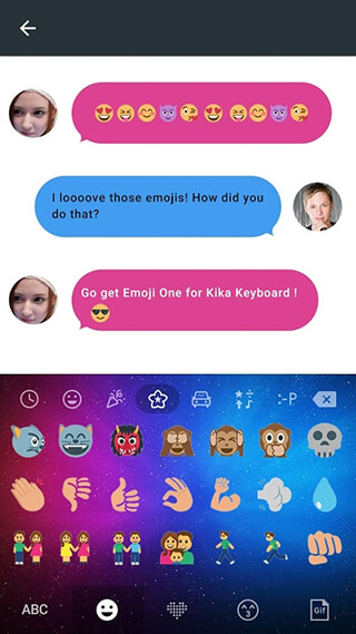 Emoji One Kika Keyboard Plugin скриншот 4